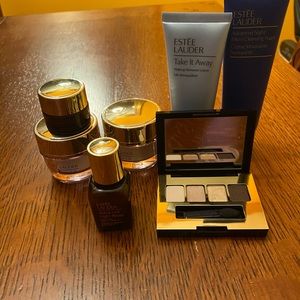 Uplifting cream, makeup remover, mascara,eyeshadow